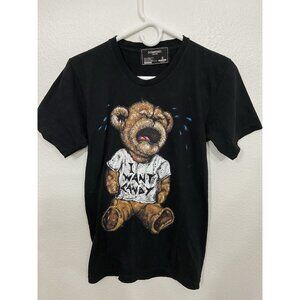 Domrebel Womens T-shirt Size Small Black Short Sleeve Cotton I Want Candy Bear